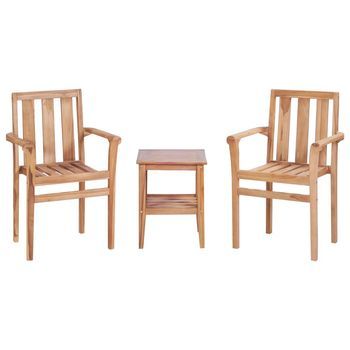 Conjunto De Conjunto Mesa Y Sillas Jardin De Jardín 3 Uds | Mueble Jardin Mesa Y Sillas Madera De Teca Maciza