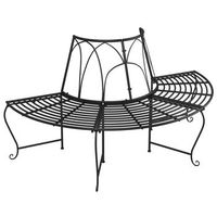 banco de jardin  banco de exterior  silla de jardin semicircular 2 uds de acero negro o159