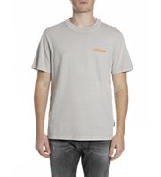 replay para hombre m339800022662n camiseta logotipo gris xl casual algodon manga corta