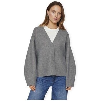 Vila Abrigo Noos Juice Loose Jacket - Medium Grey Melange para mujer
