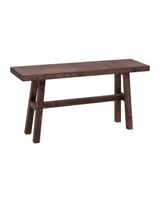 banqueta de madera maciza en tono nogal de 100x50cm