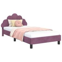 cama para ninos con cabecero morado 80 x 200 cm terciopelo