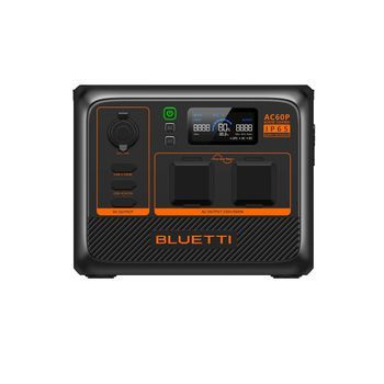 Bluetti Ac60p Estación De Energía Portátil | 600w 504wh, Carga Rápida Y Compacta