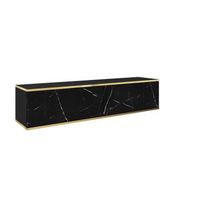 mesa tv oro rtv135 135x32x30 negro  dorado