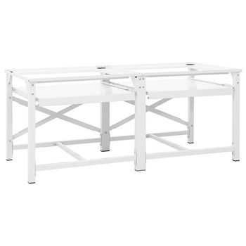 Soporte Pedestal Doble Lavadora Con Estantes Extraíbles Blanco Vidaxl