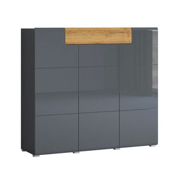 Aparador 3 puertas 1 cajón tableros de aglomerado laminados gris