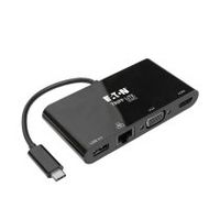 tripp lite u444-06n-hv4gub adaptador usb 31 gen 1 usb-c 4k 30hz - hdmi vga puerto de hub usb-a y gigabit ethernet negro