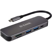 d-link dub-2325 hub 5-in-1 usb-c card reader negro