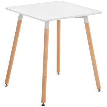 Mesa De Cocina Viborg Madera Blanco 60x60x70 Cm Clp