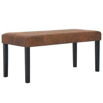 Banco Interior | Banco De Piel De Ante Artificial 106 Cm Marrón