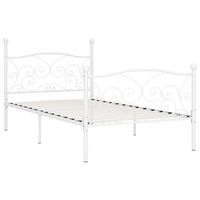 cama individual  cama para adulto  estructura cama con somier sin colchon metal blanco 100x200 cm
