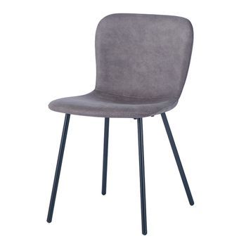 Silla De Cuero Pu Para Comedor En Color Topo. Colección Alcan