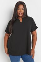 yours blusa negra escote de muesca mujer curvy y tallas grandes yours