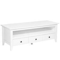 soporte para tv blanco para televisor de hasta 61 3 cajones organizador de cables rustico berkley