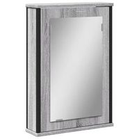 armario con espejo de bano madera gris sonoma 42x12x60 cm vidaxl