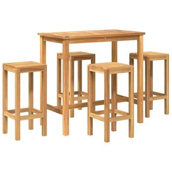 Conjunto De Bar Al Aire Libre 5 Uds. Sin Tratar Vidaxl