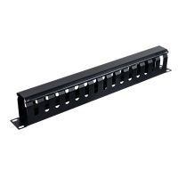 aiten data organizador de cables metalico 1u con tapa negro