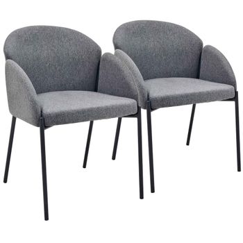 Conjunto de 2 sillas y alfombra gris antracita