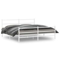 cama matrimonial  cama para adultos  estructura cama metal con cabecero y estribo blanco 183x213 cm