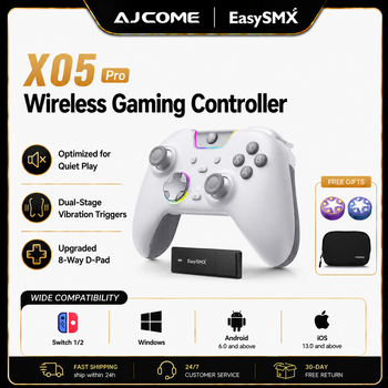 Controlador de Juegos Inalámbrico EasySMX X05 Pro con Botones Silenciosos para Windows, Switch, iOS, Android, Steam, Joystick con Efecto Hall
