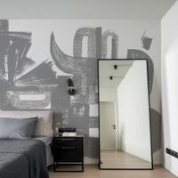 papel pintado panoramico grafico gris 150 x 250cm