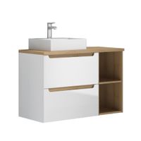 mueble lavabo individual 90cm paneles de mdf y melamina blanco