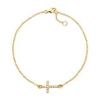 pulsera de plata 925 chapada en oro colgante cruz