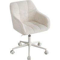 silla de oficina silla de vestir ergonomica giratoria regulable en altura de pana color beige
