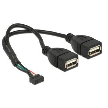 Cable USB Delock 84933 0,2 m USB 2.0 2 x USB A Negro