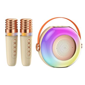 Altavoz portátil A6 RGB Bluetooth con micrófono dual,diafragma de bajos,sonido envolvente 360°,cambio de modo de voz,sop