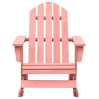 Silla Mecedora De Jardín | Silla De Exterior | Sillón Adirondack Madera Maciza De Abeto Rosa