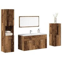 vidaxl juego de muebles de bano 4 piezas madera ingenieria envejecida