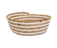 cesto de fibra natural y algodon marron d24x8