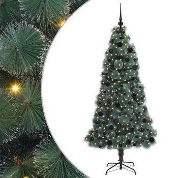Árbol De Navidad | Decoraciones De Navidad Artificial Preiluminado Con Set De Bolas Verde