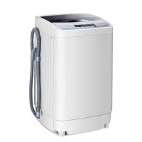 costway lavadora 55l automatico secado al aire con pantalla de led 10 programas compacto para lavanderia bano blanco