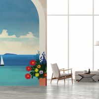papel pintado azul marino 156x270cm