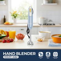 licuadora de inmersion portatil rouny con cuchillas de acero inoxidable para mezclar alimentos en la cocina licuadora de varilla azul claro basico clasico