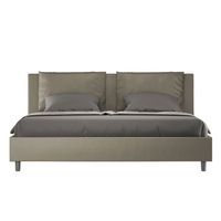 cama con almacenaje acolchada 180x190 cuero sintetico capuchino antea