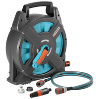 set de carrete de manguera classic 15 15 m gris y azul 2662-20 gardena