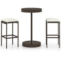 set de bar de jardin 3 uds y cojines ratan sintetico marron cfw974871