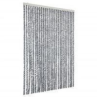 cortina antimoscas chenilla gris negro y blanco 118x220 cm