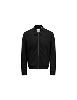Chaqueta Only & Sons Onsjakes 0339 Reg Zip Stretch Overshirt Hombre Black