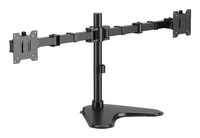 aisens soporte de mesa con peana eco giratorio e inclinable para monitor tv 20kg 3 pivotes 2 brazos de 17 35 negro
