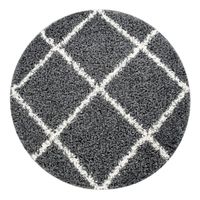 alfombra peluda kalea antracita 160 cm redondo