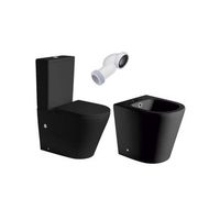 combo inodoro redondo fondo reducido con cisterna  tapa con caida amortiguada  bidet a suelo redondo  negro mate