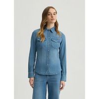 liu jo camisa camisa en denim con bordado para mujer
