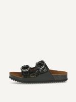 caprice mule black made of leather without heel size 38