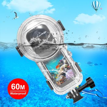 PULUZ-funda impermeable para buceo, carcasa impermeable sellada para cámara deportiva Insta360 X5, cubierta transparente Invisible para 60m bajo el agua