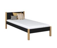 cama individual de madera n02 negro  roble