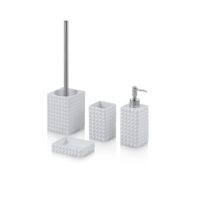 set de accesorios de bano de resina blanca de 4 piezas